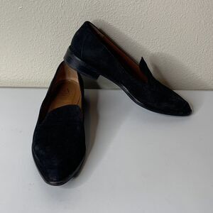 Aquatalia Black Suede Loafer Slip On Low Heel Casual Shoes Italy Made Women’s 8